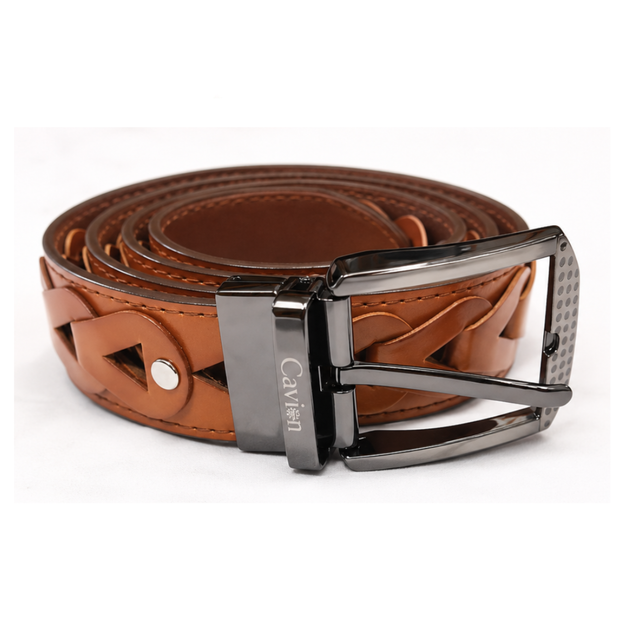 Men’s Premium Golf Belt with Geometric Pattern