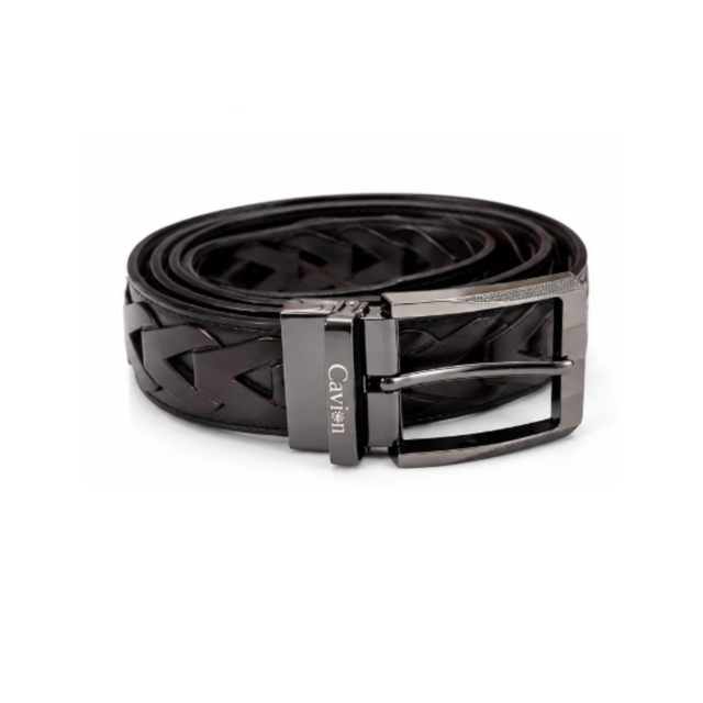Men’s Premium Golf Belt with Geometric Pattern