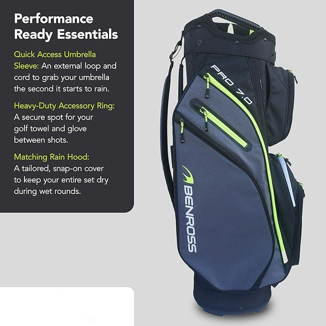 Benross Pro 7.0 Golf Cart Bag - Lightweight With 14-Way Dividers