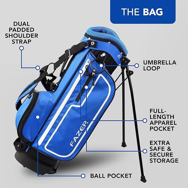 Fazer Junior J TEK 7.0 Age 6-8 4 Piece Package Set With Golf Stand Bag - Left Hand