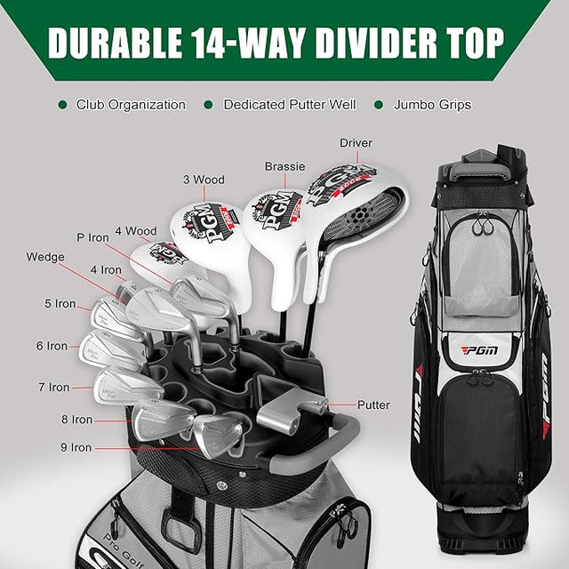 Anti-Collision Fixed Rack 14 Divider Golf Bag