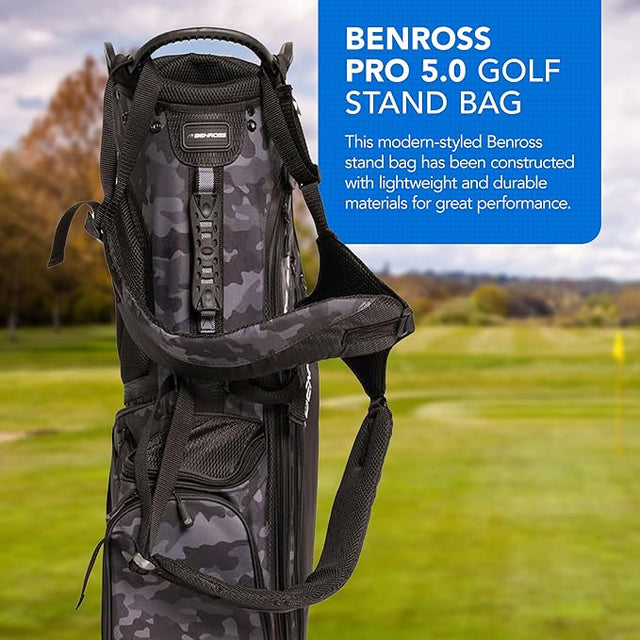 Benross Pro 5.0 Golf Stand Bag - Black Camo (7 Divider)