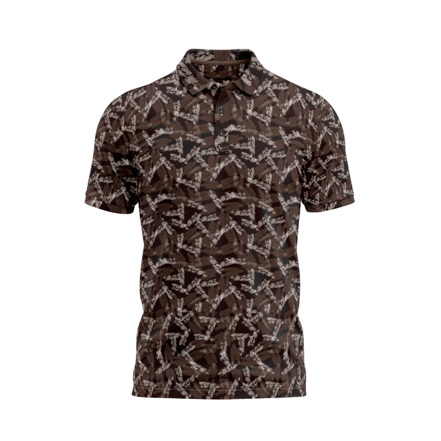 Men's Brush Stroke Golf Polo - Brown