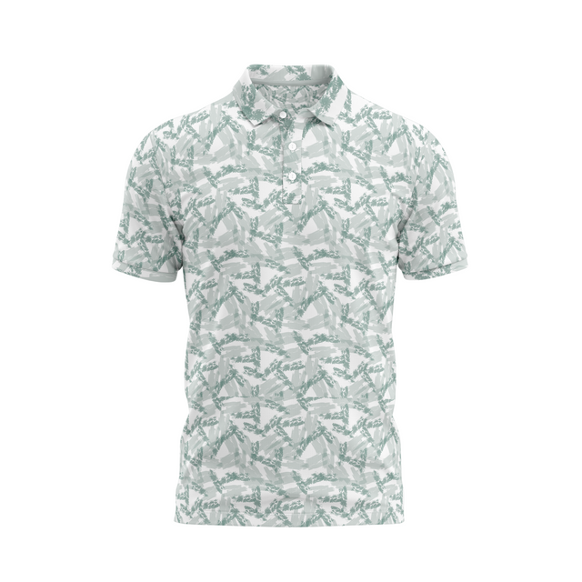 Men's Brush Stroke Golf Polo - White