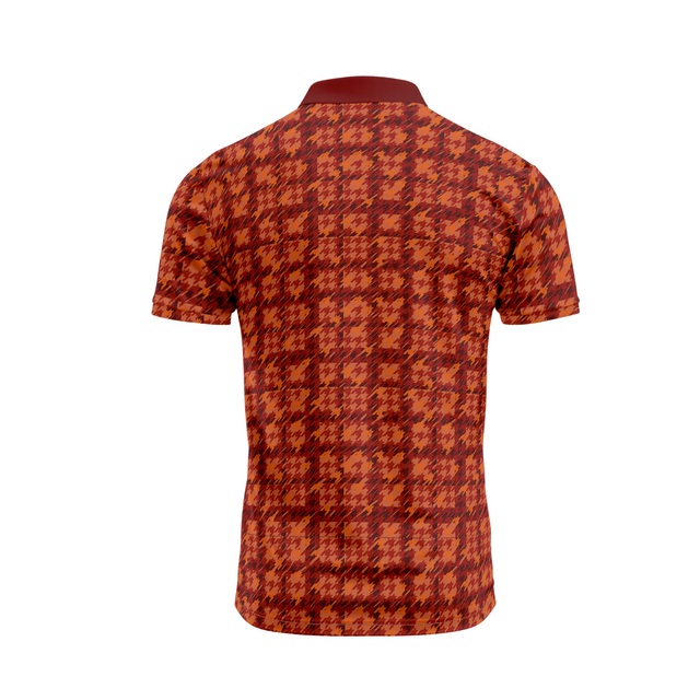 Men's Geometric Printed Golf Polo - Red