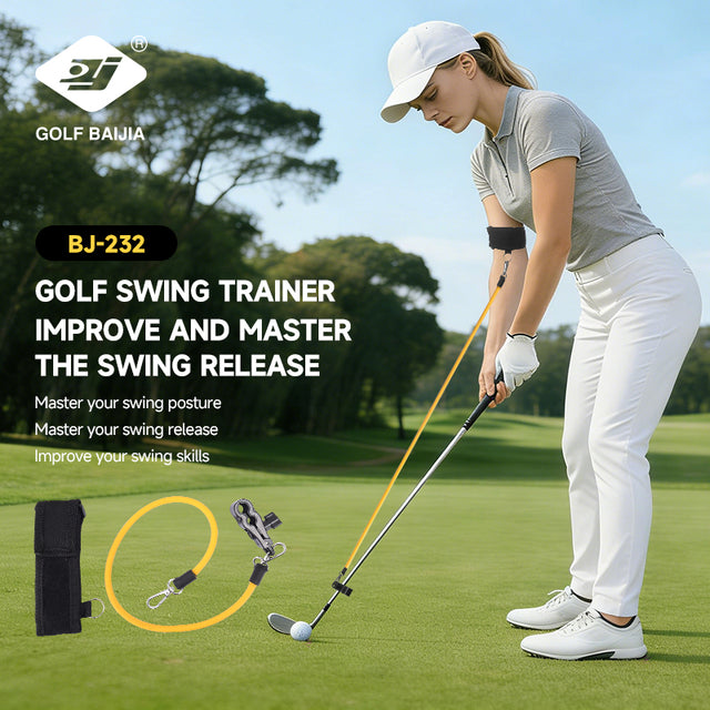 Baijia BJ-232 Swing Trainer – Golf Swing Release & Timing Training Aid with Resistance Band