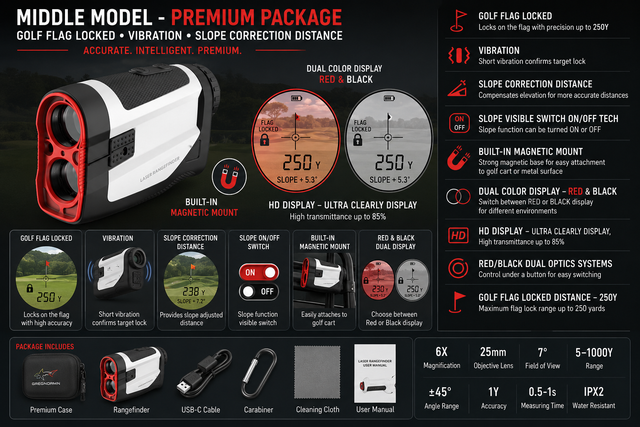 PRECISION 1000 Golf Slope + Pin Seeker Rangefinder with Vibration Feature