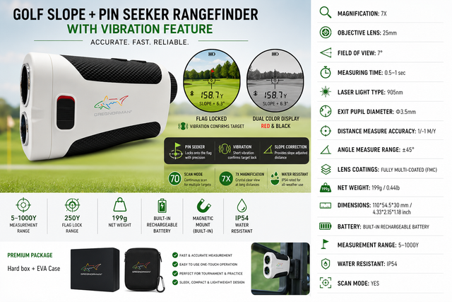 Elite 1000 Golf Slope + Pin Seeker Rangefinder with Vibration Feature