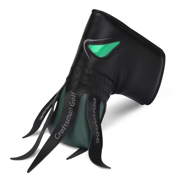 Green Eyes Octopus Pattern Leather Black Putter Cover