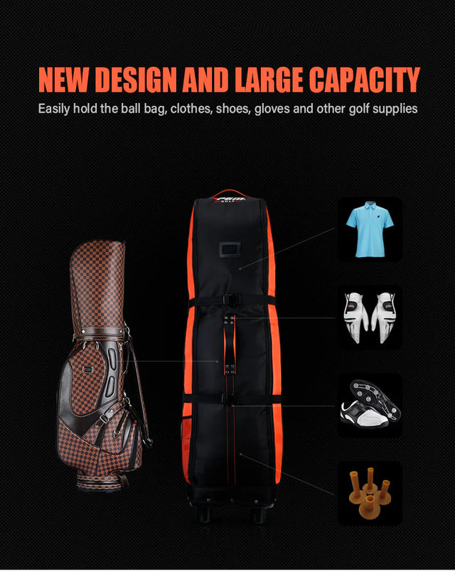 Golf Aviation Travel Bags with Wheels Large Capacity Storage Bag