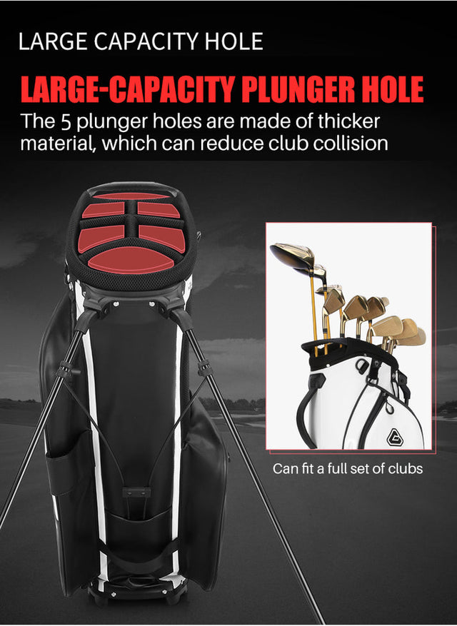 Men's Premium Microfiber Leather Waterproof Golf Stand Bag
