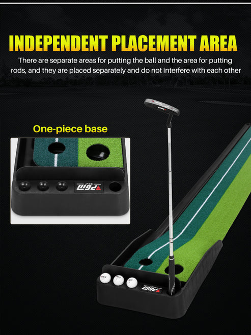 PGM TL004 Golf Putting Mat (Indoor Trainer with Ball Return)
