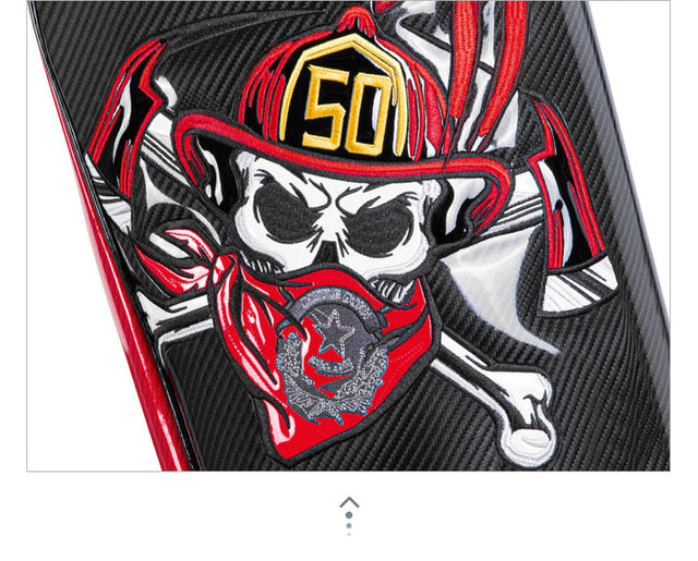 QB112 Abstract Black Red Embroidered Cart Bag