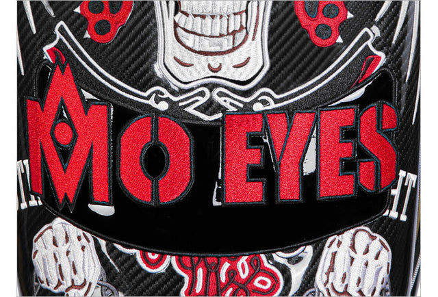 QB112 Abstract Black Red Embroidered Cart Bag