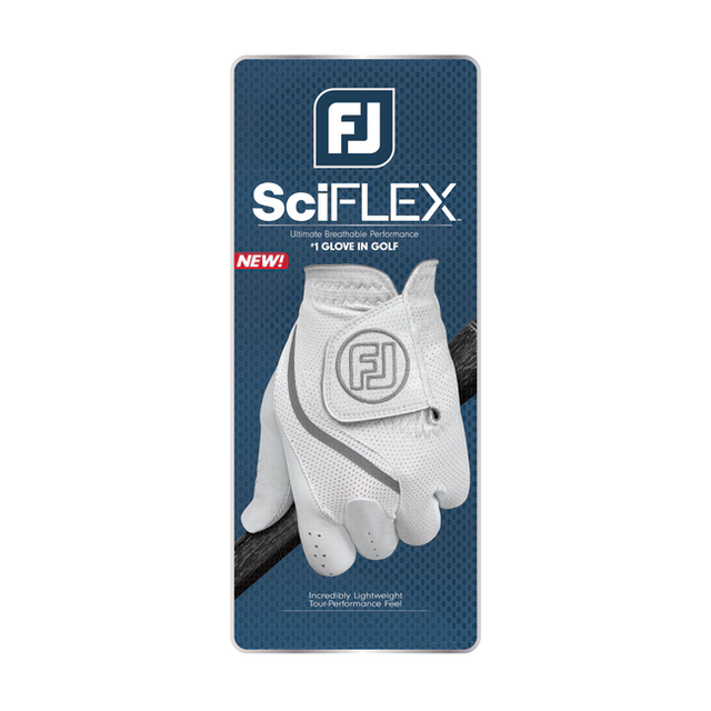 SciFlex Men's Golf Glove-Pearl/White