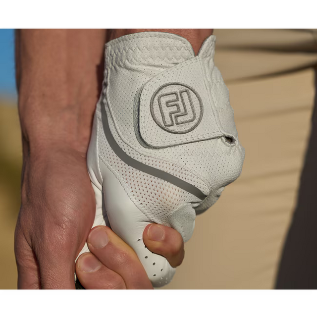 SciFlex Men's Golf Glove-Pearl/White