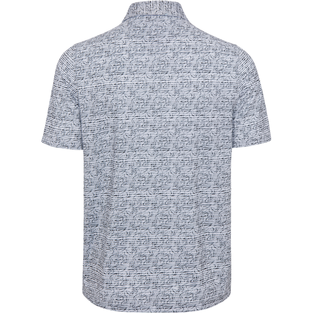 ML75 Black Graffiti Fin Stripe Mesh Polo - Black