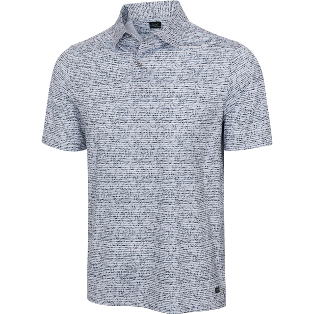 ML75 Black Graffiti Fin Stripe Mesh Polo - Black