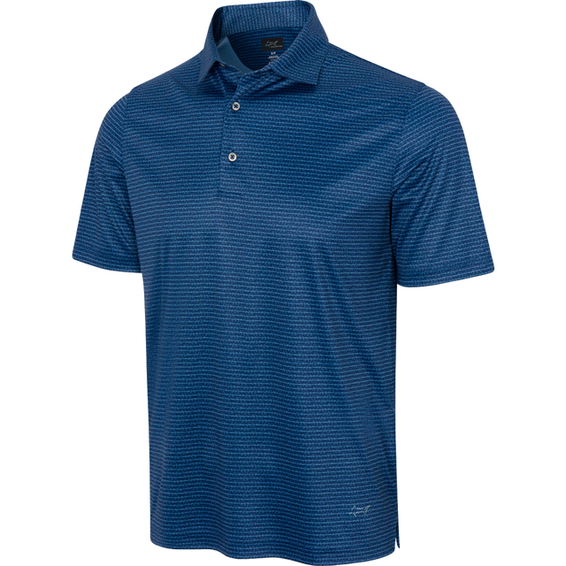 ML75 Navy Recycled Microlux Fin Stripe Polo - Navy