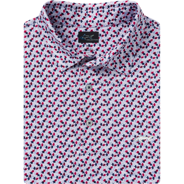 ML75 Stretch Mesh Champions Crown Polo White