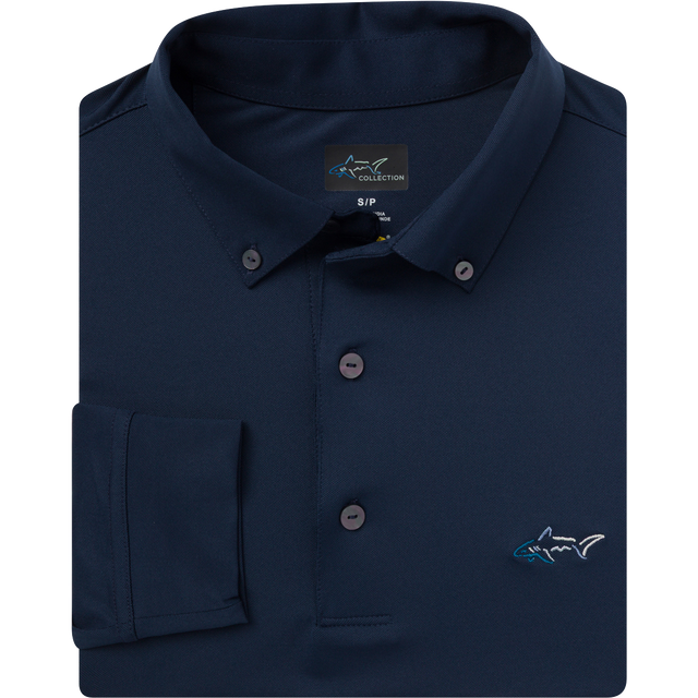 Button-Down Collar Long Sleeve Freedom Pique Polo