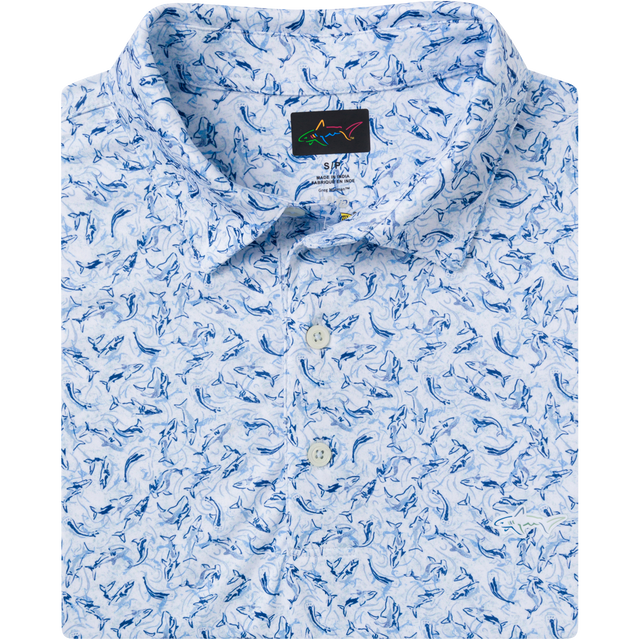 Men's ML75 Shark Frenzy Golf Polo