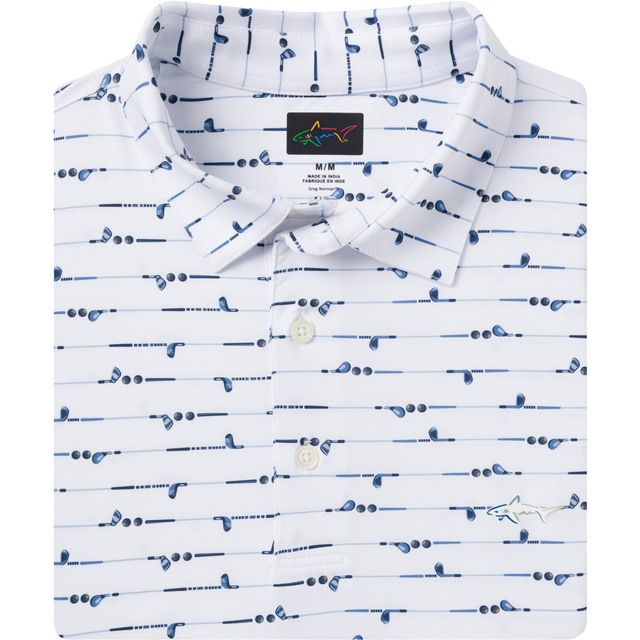 Men's ML75 Golf Club Stripe Printed Polo - White