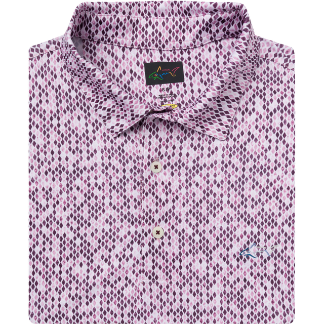 Men's Droplets Golf Polo - Deep Mauve