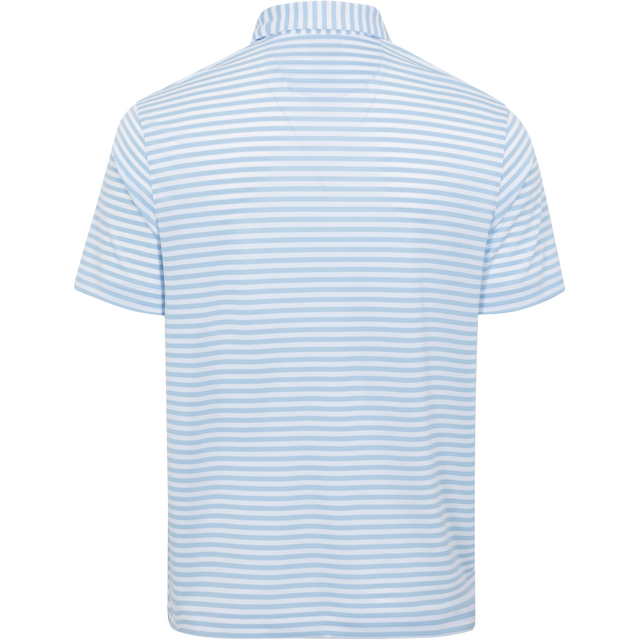 ML75 Recycled Microlux Yarn-Dye Stripe Golf Polo - Blue Heather