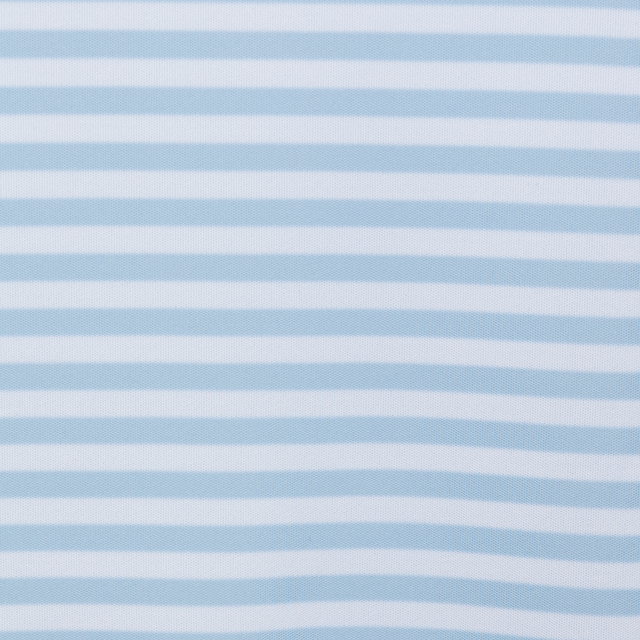 ML75 Recycled Microlux Yarn-Dye Stripe Golf Polo - Blue Heather