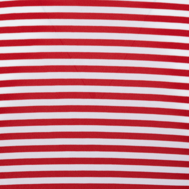 ML75 Recycled Microlux Yarn-Dye Stripe Golf Polo - Red Heather