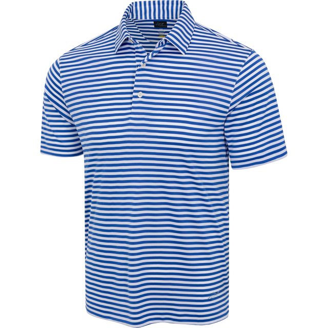 ML75 Recycled Microlux Yarn-Dye Stripe Golf Polo - DP White