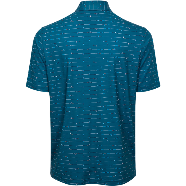 Men's ML75 Golf Club Stripe Printed Polo - Vivid Teal