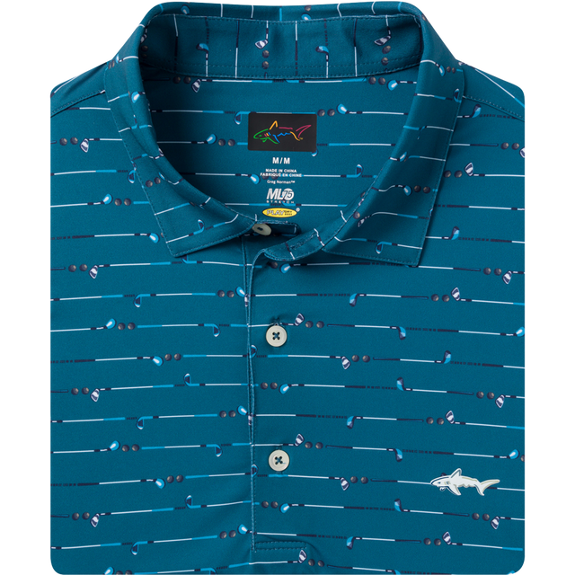 Men's ML75 Golf Club Stripe Printed Polo - Vivid Teal
