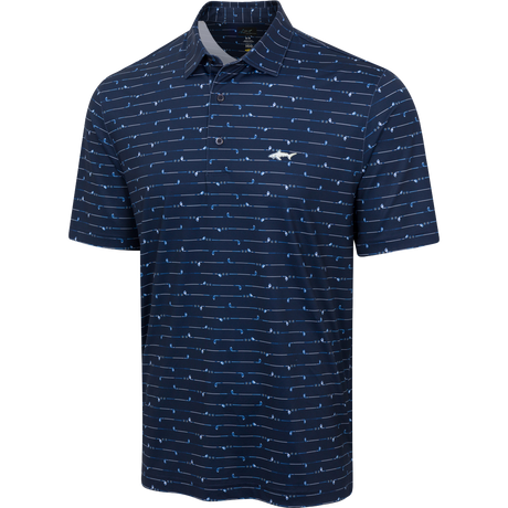 Men's ML75 Golf Club Stripe Printed Polo - Navy