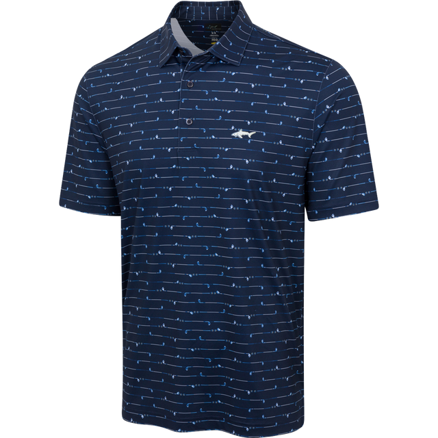 Men's ML75 Golf Club Stripe Printed Polo - Navy