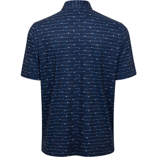 Men's ML75 Golf Club Stripe Printed Polo - Navy