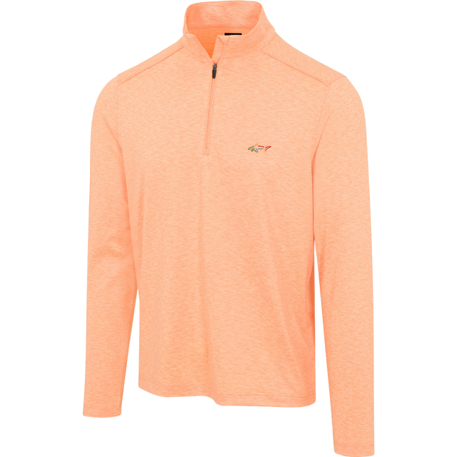 Cozy Stripe Jersey Quarter Zip - Light Tangerine