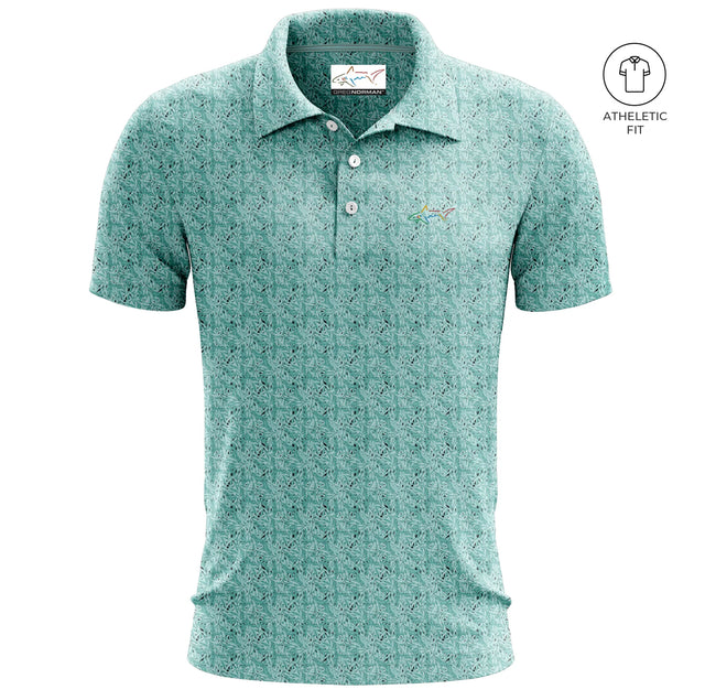 Men's Mint Fairway Golf Athletic Fit Golf Polo