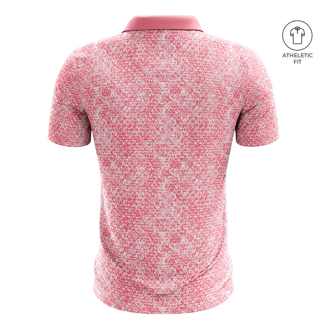 Men's Spark Orange Golf Athletic Fit Golf Polo