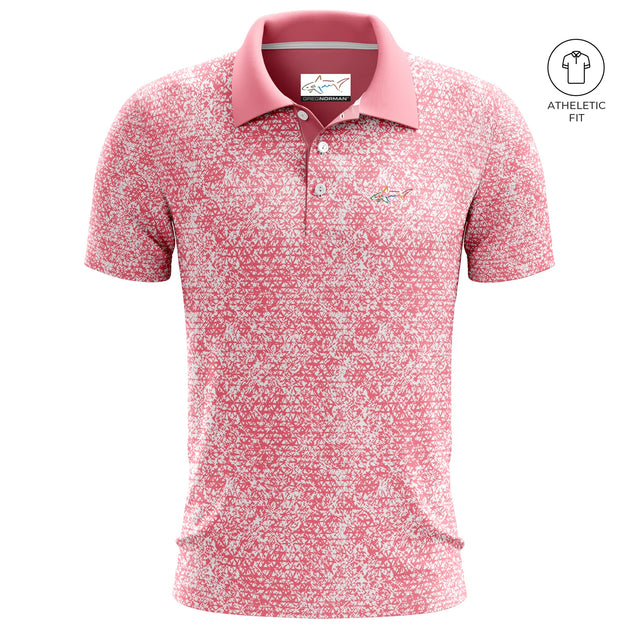 Men's Spark Orange Golf Athletic Fit Golf Polo