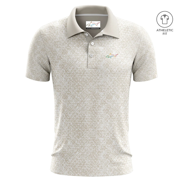 Men's Spark Albatross Beige Golf Athletic Fit Golf Polo