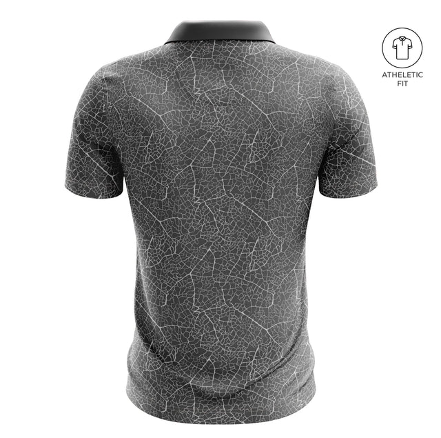 Men's Topography Tee Golf Athletic Fit Golf Polo - Black