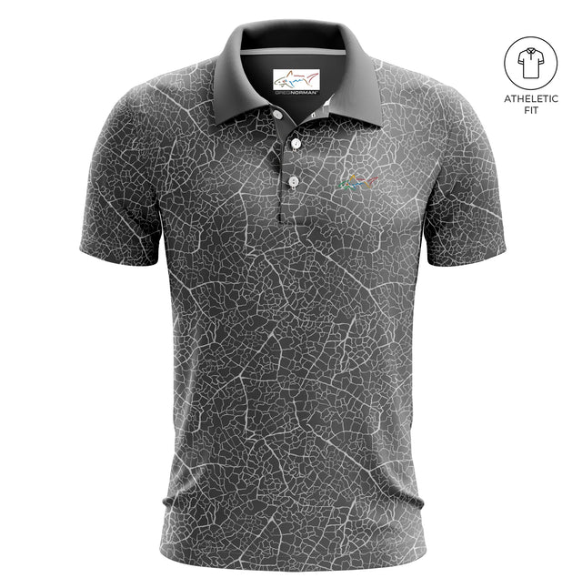 Men's Topography Tee Golf Athletic Fit Golf Polo - Black