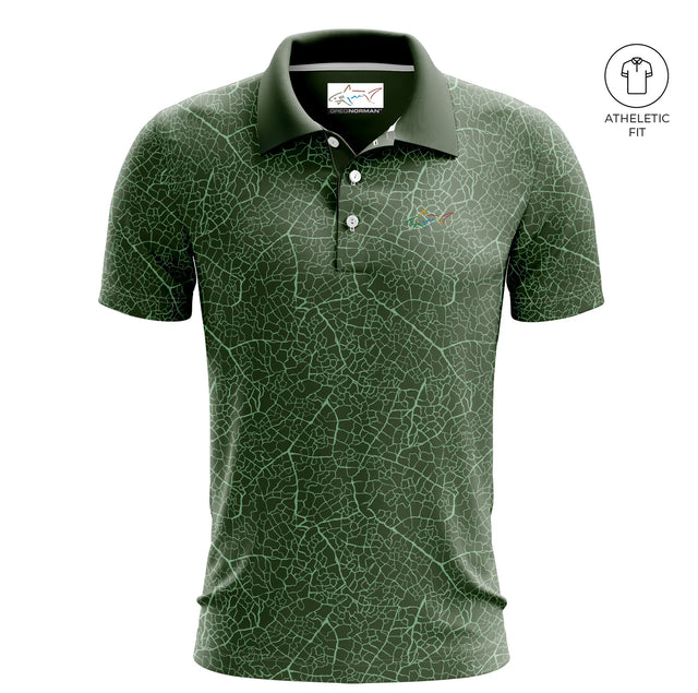 Men's Topography Tee Golf Athletic Fit Golf Polo - Green