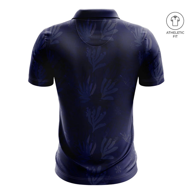 Men's Navy Drift Golf Athletic Fit Golf Polo