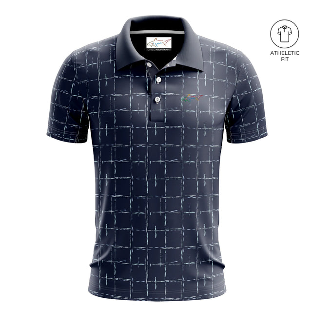 Men's Shadow Grid Golf Athletic Fit Golf Polo