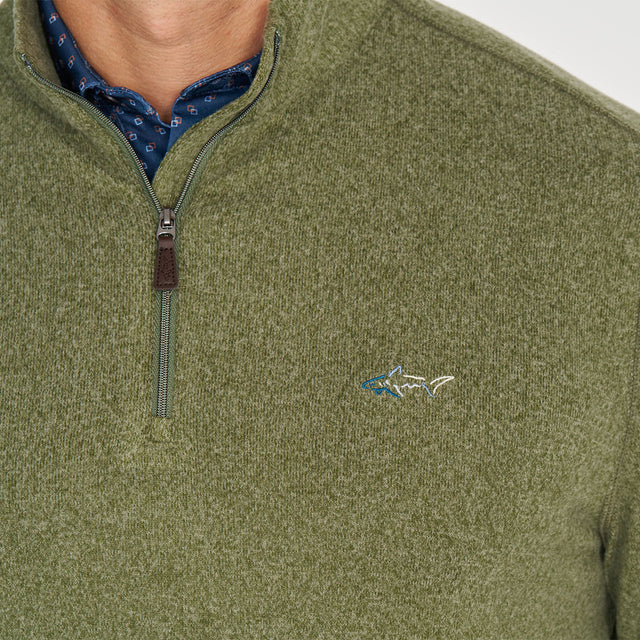 Cozy Shark Quarter Zip - Ranger Green Heather