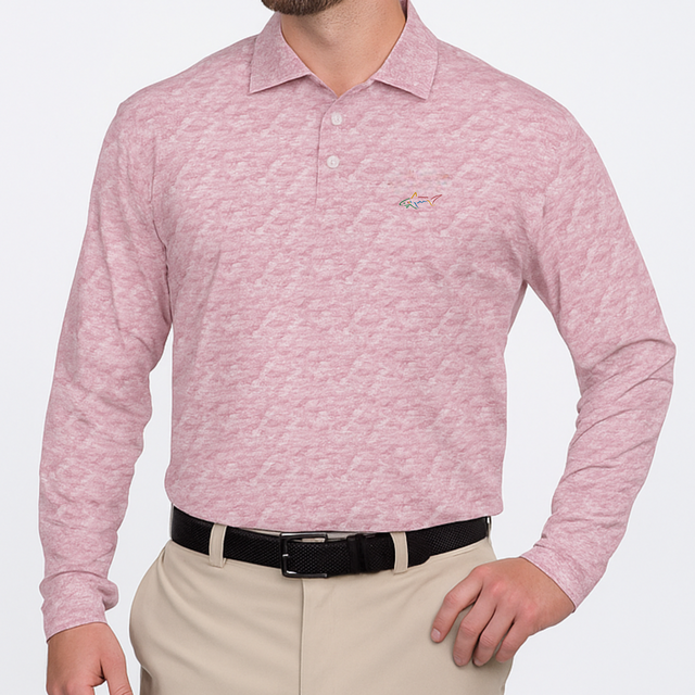 Men's Stretchable Printed Full Sleeve Golf Polo