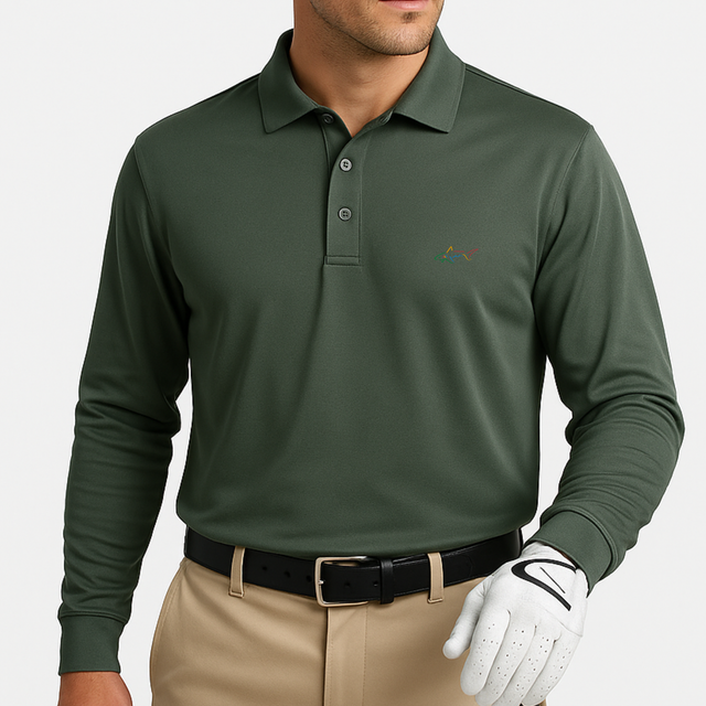 Long Sleeve Solid Pique Golf Polo